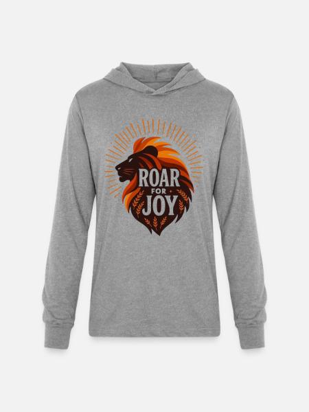 Roar for Joy Lion Emblem - Unisex Long Sleeve Hoodie Shirt - heather grey
