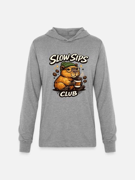 Slow Sips Club - Unisex Long Sleeve Hoodie Shirt - heather grey