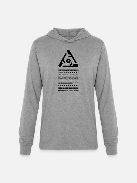 Surveillance Never Sleeps - Unisex Long Sleeve Hoodie Shirt - heather grey