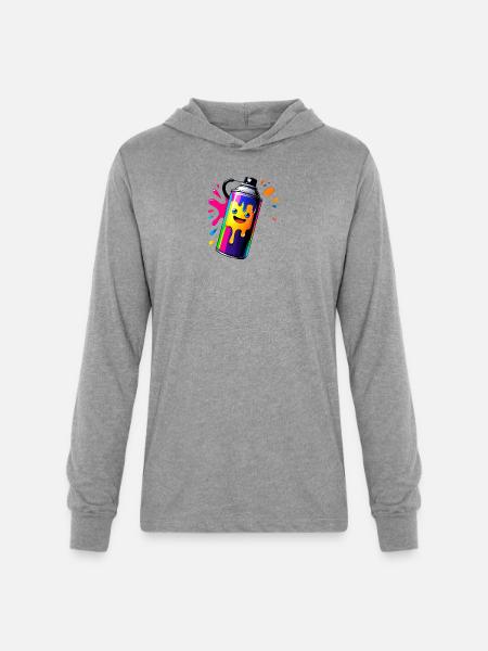 Rainbow Spray Paint Mascot - Unisex Long Sleeve Hoodie Shirt - heather grey