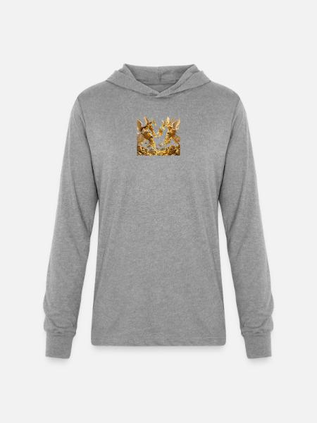 Golden Windfall Angels - Unisex Long Sleeve Hoodie Shirt - heather grey