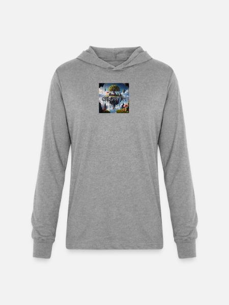 Floating Island Growth Illustration - Unisex Long Sleeve Hoodie Shirt - heather grey