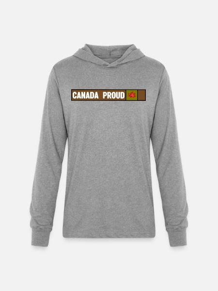 Canada Proud Camo - Unisex Long Sleeve Hoodie Shirt - heather grey