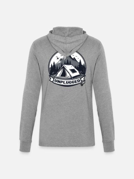 Unplugged - Unisex Long Sleeve Hoodie Shirt - heather grey