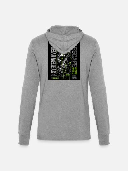 No Escape Skull Neon Trail - Unisex Long Sleeve Hoodie Shirt - heather grey