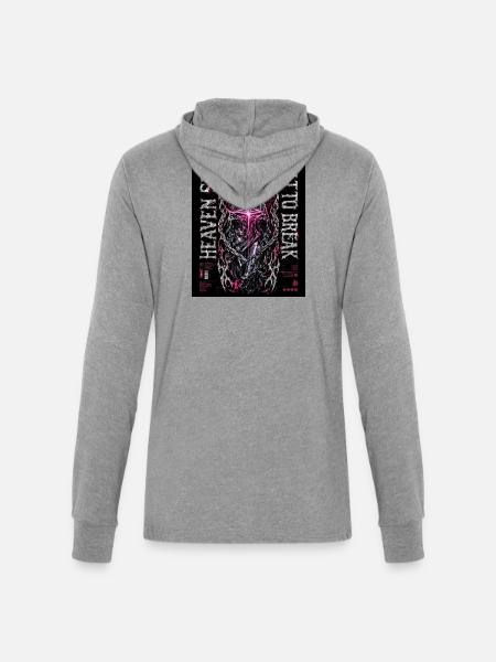 Heaven Bleed Neon Angel Wings - Unisex Long Sleeve Hoodie Shirt - heather grey