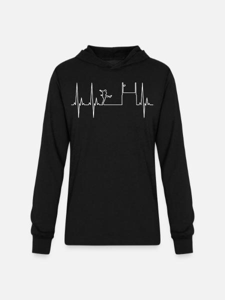 Rugby on ECG Pulse - Unisex Long Sleeve Hoodie Shirt - black