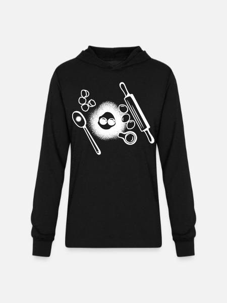 Baking Ingredients Drawing - Unisex Long Sleeve Hoodie Shirt - black