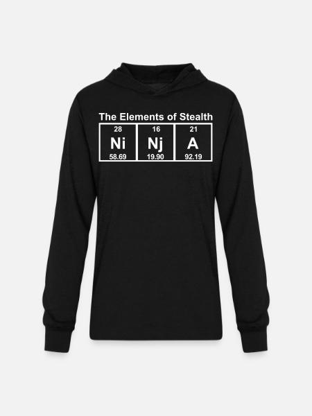 Ninja Elements Of Stealth - Unisex Long Sleeve Hoodie Shirt - black