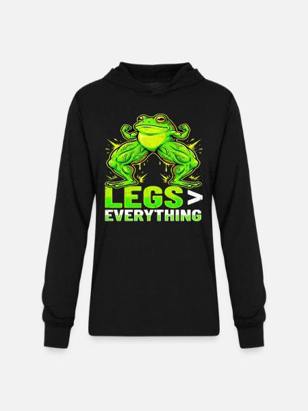 Legs Over Everything Frog - Unisex Long Sleeve Hoodie Shirt - black