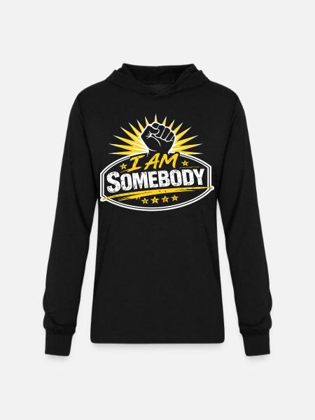I Am Somebody Sunburst Badge - Unisex Long Sleeve Hoodie Shirt - black
