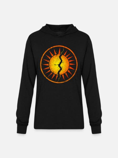 Cracked Sunburst Emblem - Unisex Long Sleeve Hoodie Shirt - black