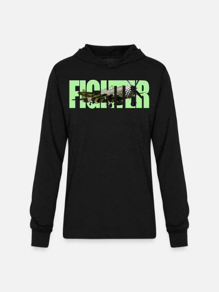 Fighter P-47 Thunderbolt - Unisex Long Sleeve Hoodie Shirt - black