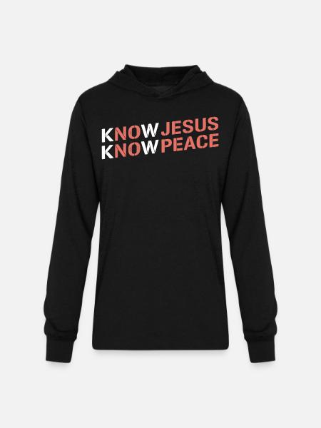 Know Jesus, Know Peace - Unisex Long Sleeve Hoodie Shirt - black