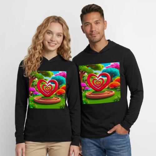 Triple heart landscape, nature, love, happiness - Unisex Long Sleeve Hoodie Shirt