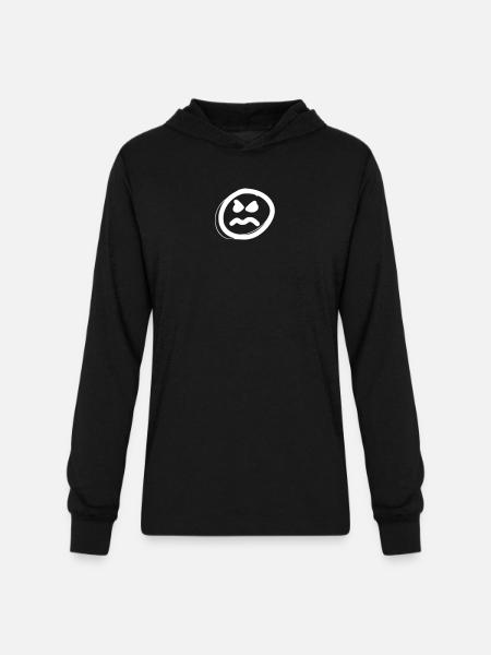 An Angry Face - Unisex Long Sleeve Hoodie Shirt - black