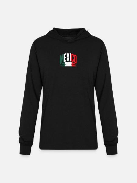 Mexico Flag - Unisex Long Sleeve Hoodie Shirt - black