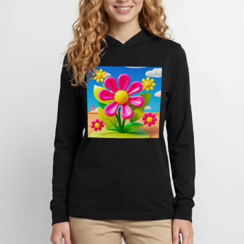 Pink Floral Peace | Sky & Nature Design - Unisex Long Sleeve Hoodie Shirt