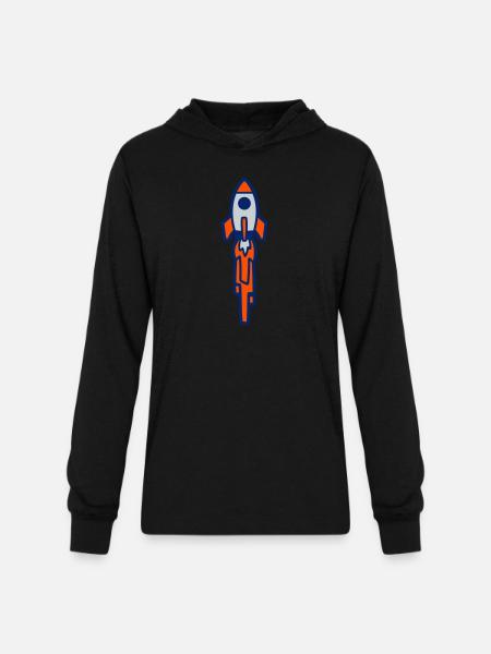 Launching Rocket Silhouette - Unisex Long Sleeve Hoodie Shirt - black