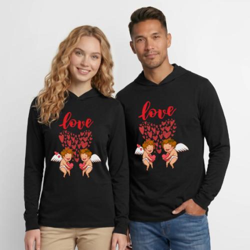 Cupid Love Designs, cupid love angel vibration. - Unisex Long Sleeve Hoodie Shirt