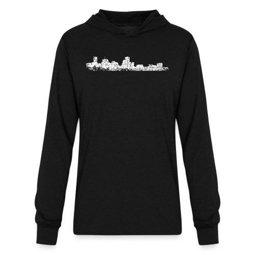 Baltimore City Skyline (Vintage White) - Unisex Long Sleeve Hoodie Shirt