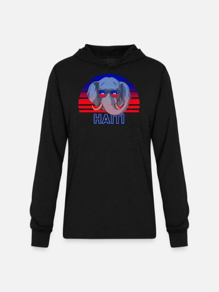 Haiti - Unisex Long Sleeve Hoodie Shirt - black