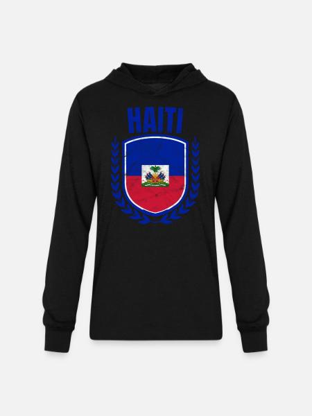 Haiti - Unisex Long Sleeve Hoodie Shirt - black