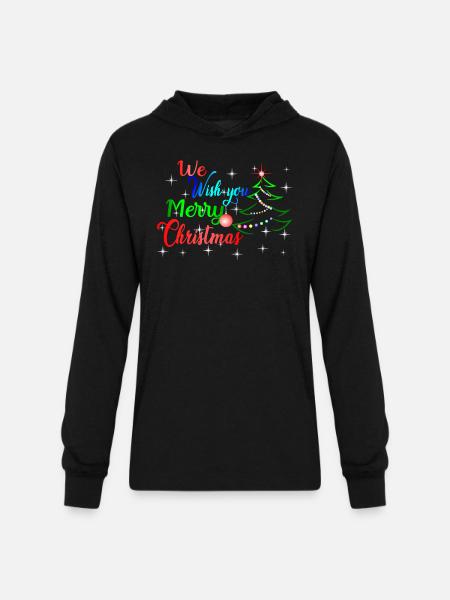 MERRY CHRISTMAS - Unisex Long Sleeve Hoodie Shirt - black