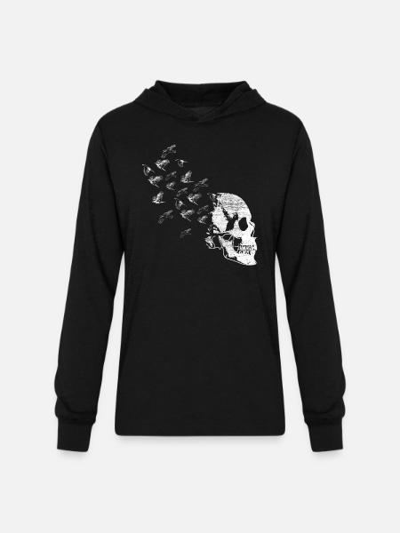 Raven odin birds - Unisex Long Sleeve Hoodie Shirt - black