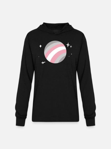Demigirl Planet LGBTQ - Unisex Long Sleeve Hoodie Shirt - black
