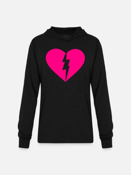 Broken Heart - Unisex Long Sleeve Hoodie Shirt - black