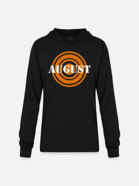 August Silver Word - Unisex Long Sleeve Hoodie Shirt - black