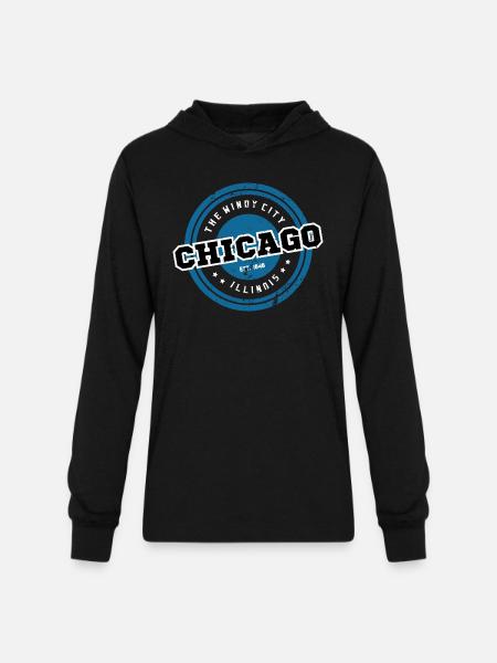 The Windy City Chicago - Unisex Long Sleeve Hoodie Shirt - black