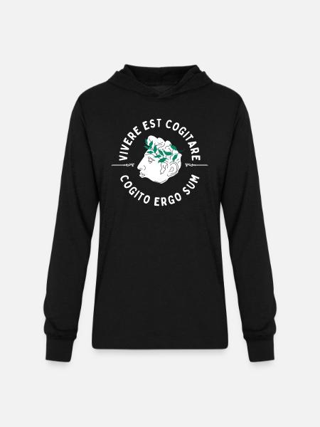 Cogito Ergo Sum Latin Quote - Unisex Long Sleeve Hoodie Shirt - black