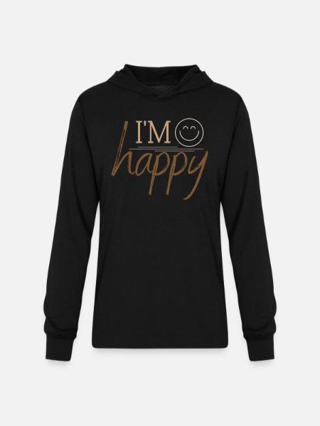I'm happy - Unisex Long Sleeve Hoodie Shirt - black