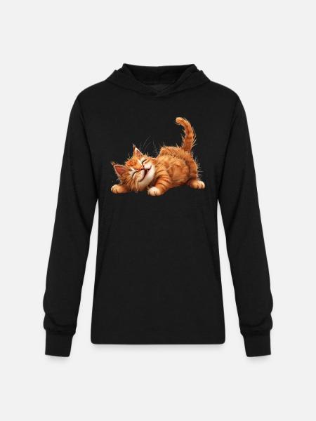 Funny Cat - Unisex Long Sleeve Hoodie Shirt - black