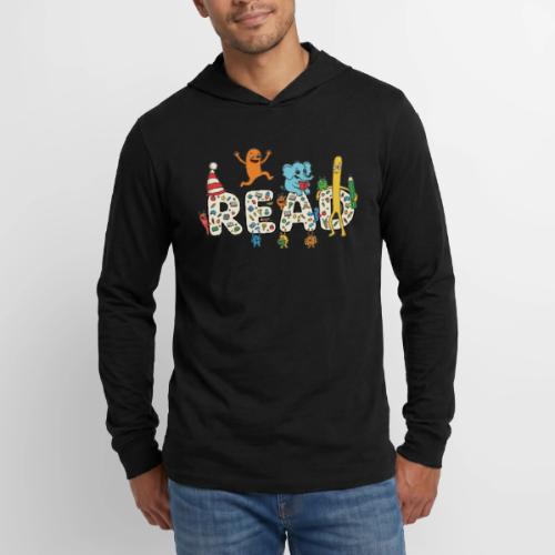 Whimsical READ Kids Cartoon - Unisex Long Sleeve Hoodie Shirt