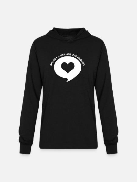 Speech Language Pathologist Heart Shirt - Unisex Long Sleeve Hoodie Shirt - black