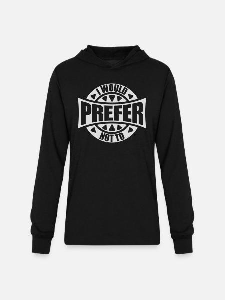 I prefer not to - Unisex Long Sleeve Hoodie Shirt - black