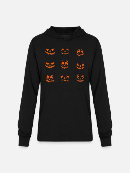 Pumpkin face - Unisex Long Sleeve Hoodie Shirt - black