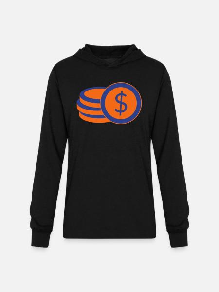 Coins - Unisex Long Sleeve Hoodie Shirt - black