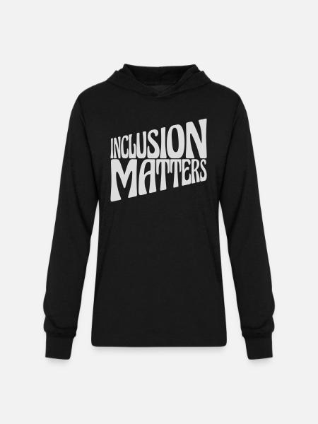 inclusion matters logo quote - Unisex Long Sleeve Hoodie Shirt - black