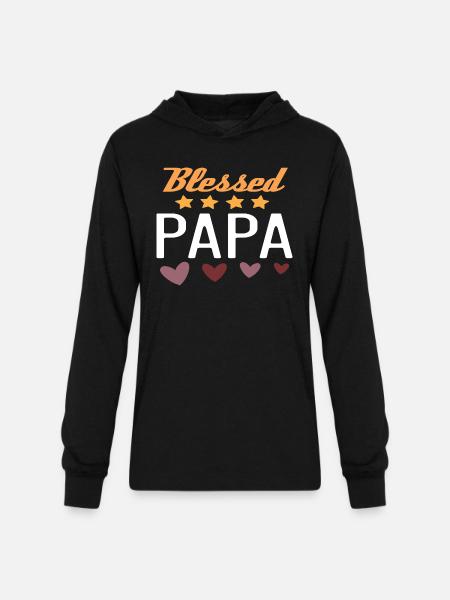 Blessed Papa - Unisex Long Sleeve Hoodie Shirt - black