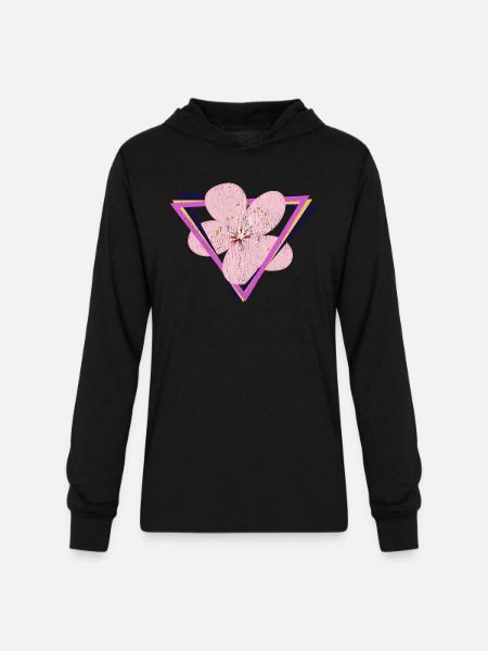Vaporwave Cherry Blossoms - Unisex Long Sleeve Hoodie Shirt - black