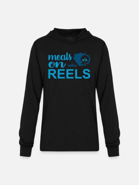 Meals on REELS - Unisex Long Sleeve Hoodie Shirt - black