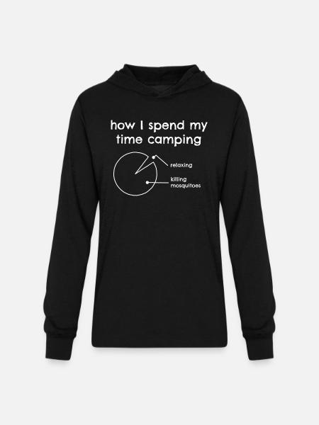 Funny Camping Mosquito - Unisex Long Sleeve Hoodie Shirt - black