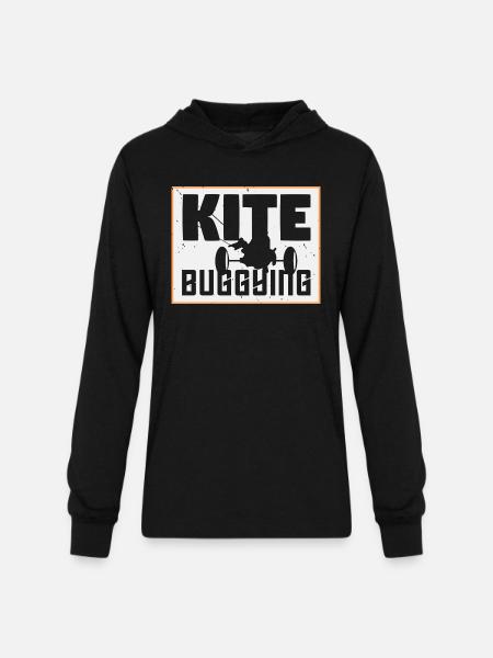 Kite Buggying - Unisex Long Sleeve Hoodie Shirt - black