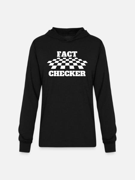 FACT CHECKER - Unisex Long Sleeve Hoodie Shirt - black