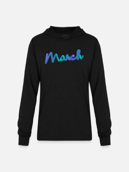 March - Unisex Long Sleeve Hoodie Shirt - black