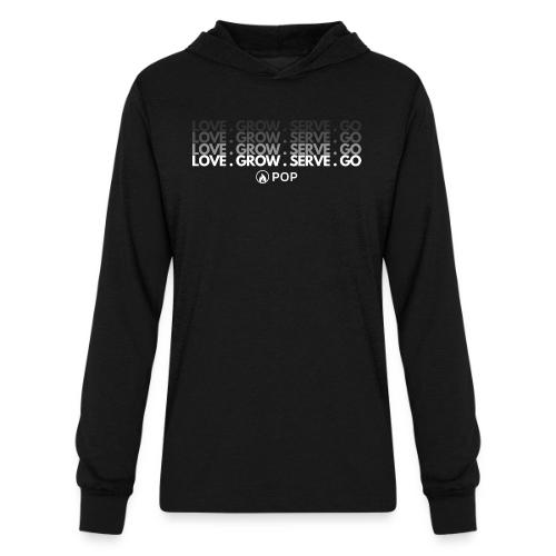 LOVE GROW SERVE GO Black Shirts - Unisex Long Sleeve Hoodie Shirt